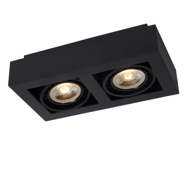 Lucide ZEFIX - Foco de techo - LED Dim to warm - GU10 (ES111) - 2x12W 2200K/3000K - Negro - detalle 2